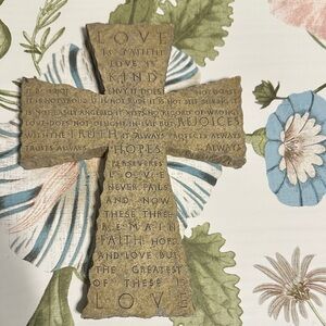 Decorative Stone Cross with Inspirational Words
